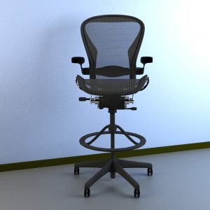 Aeron Work Stool Chair Herman Miller MAX 2011 3D Model