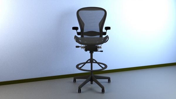 Aeron Work Stool Chair Herman Miller MAX 2011 3D Model