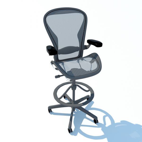 Aeron Work Stool Chair Herman Miller MAX 2011 3D Model - Imagen 2
