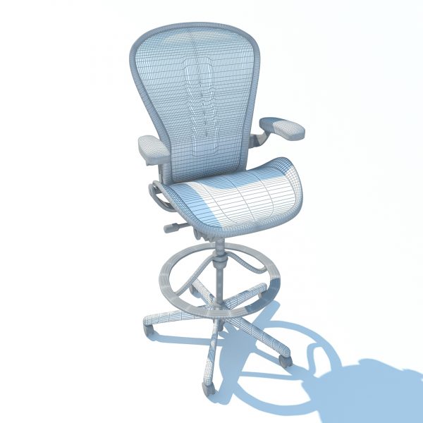 Aeron Work Stool Chair Herman Miller MAX 2011 3D Model - Imagen 6