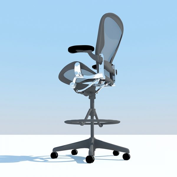 Aeron Work Stool Chair Herman Miller MAX 2011 3D Model - Imagen 5