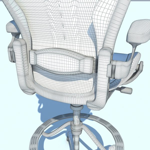 Aeron Work Stool Chair Herman Miller MAX 2011 3D Model - Imagen 4
