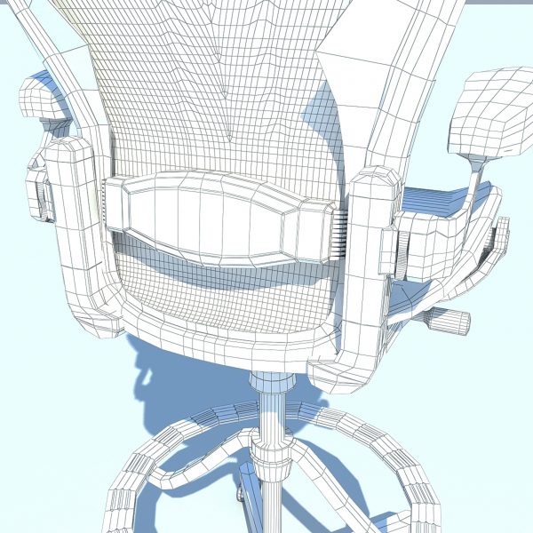 Aeron Work Stool Chair Herman Miller MAX 2011 3D Model - Imagen 3
