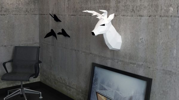 Venado Papercraft Pared decoración - Imagen 4